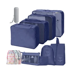 Versatile Travel Packing Cube Set - Multifunctional Luggage Organizers and Compression Bags (Navy Blue)