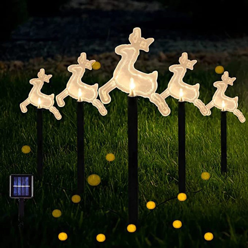

5 Pack 2V Outdoor Solar Lights Waterproof Solar Powered Stake Lights Garden Lights Christmas Decorations For Patio Yard Pathway