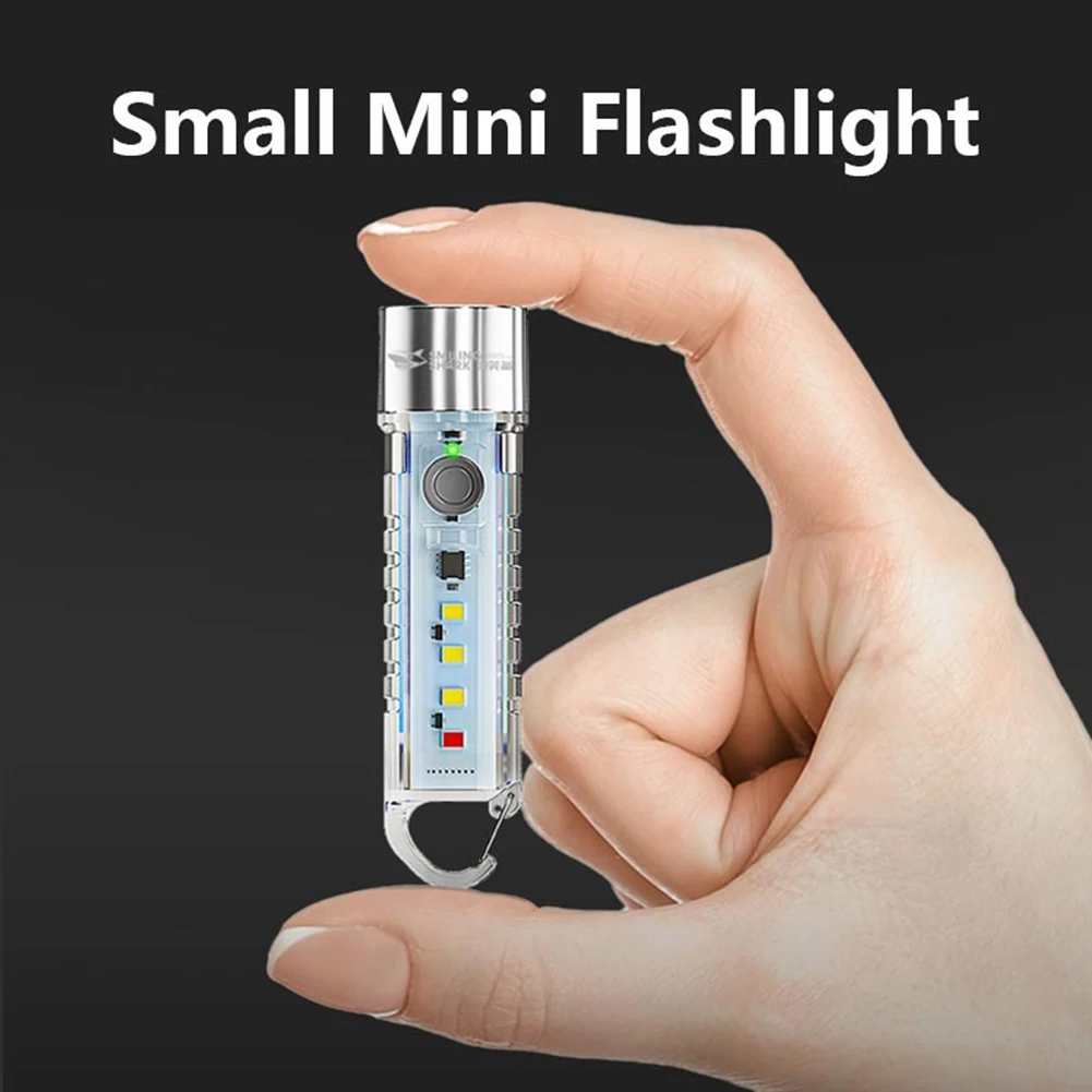 LED SMD Pocket Flashlight Rechargeable Portable EDC Flashlight with Clip Torch Light Luminous for Camping Hiking Emergency