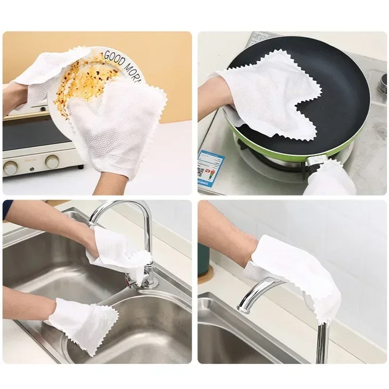 Electrostatic Dusting Gloves with Teeth Non-Woven Disposable Cleaning Gloves for Home Kitchen Keyboard Air Conditioning Cleaning