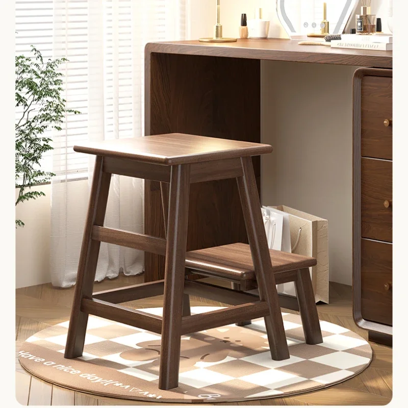Solid Wood Folding Ladder Stool Household Dual-use Bar Stair Chair Multi-functional Indoor Flower Rack Step Stool Furniture folding ladder chair folding step stool