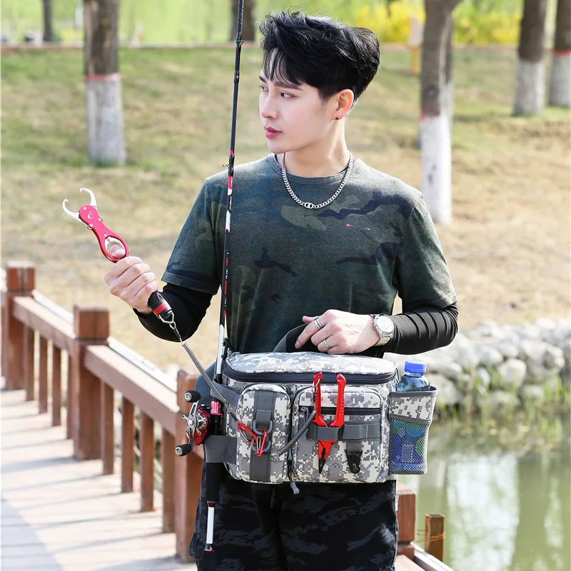 Portable Fishing Tackle Bag Outdoor Single Shoulder Fishing Waist