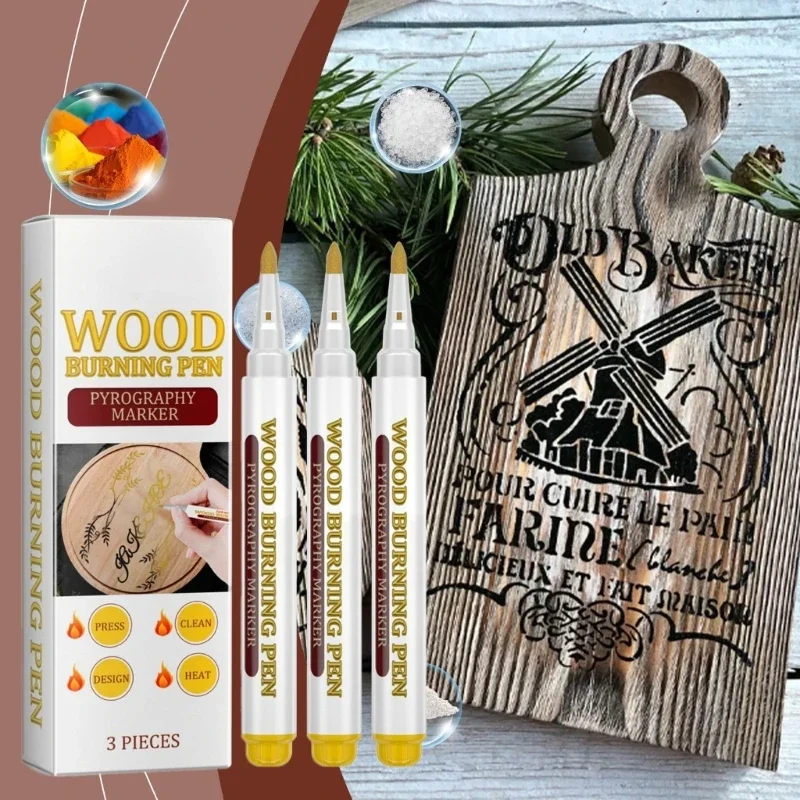3/9 Pcs/Set Burning Pen Scorch Pen Marker Pyrography Marker Practical Burning Art Supplies for Artists wood burning pen