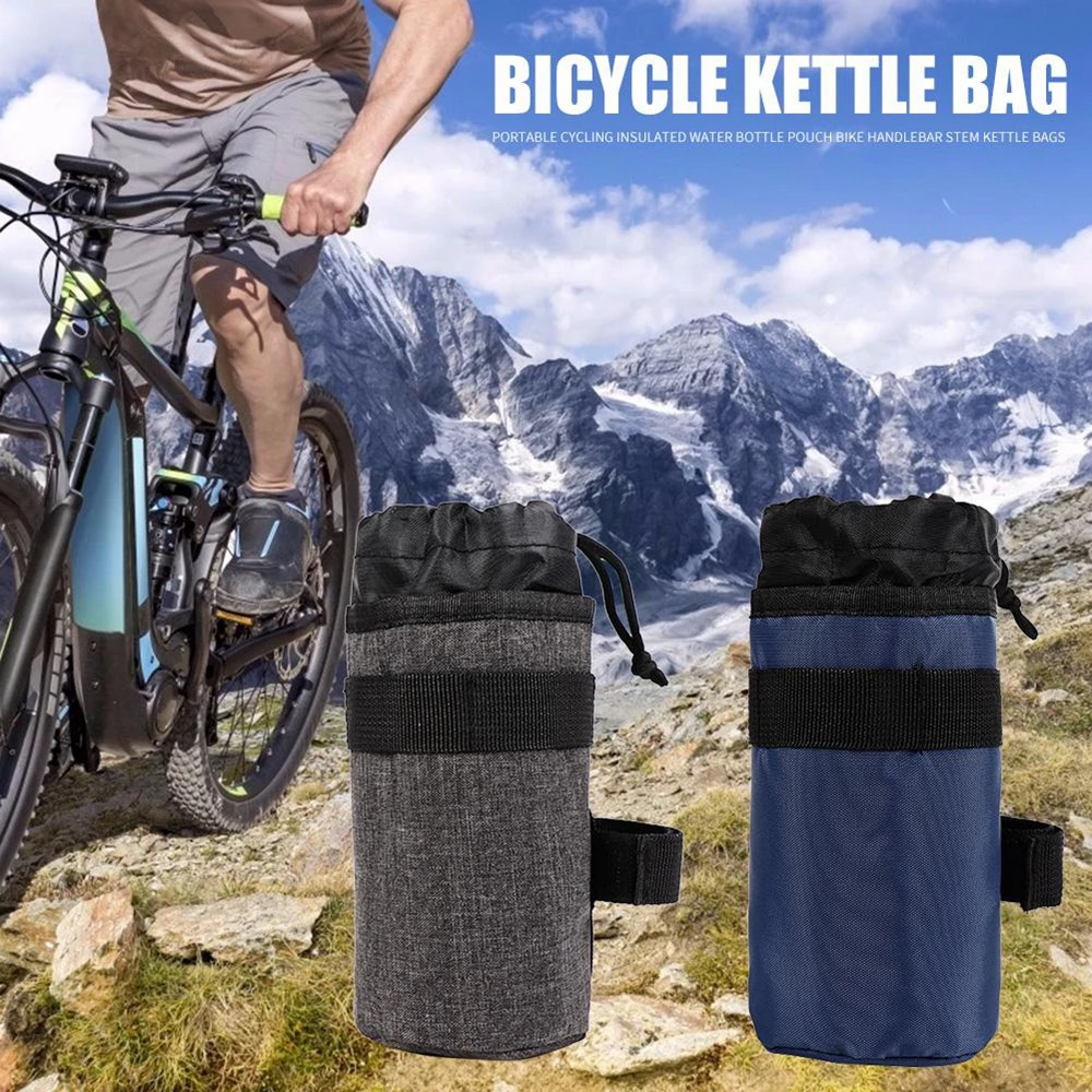 

750ML Bike Handlebar Kettle Bag Polyester Bicycle Front Head Foil Insulation Water Bottle Bag Kettle Pouch Riding Equipment