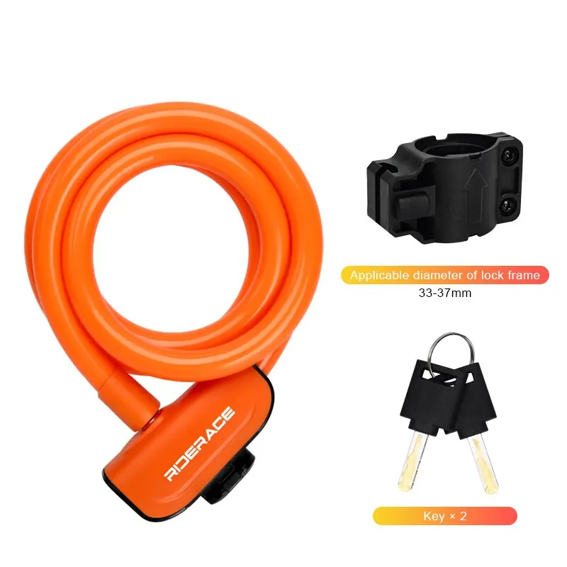 RIDERACE High-Security Portable Bicycle Cable Lock for Anti-Theft Protection