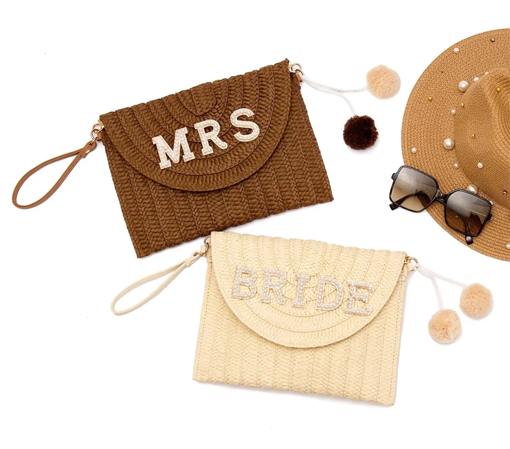 

Соломенный клатч для невесты, Наплечная Сумка для курицы, пляжная сумка для невесты, Детская сумочка для девичника, подарок для месяца, индивидуальный подарок