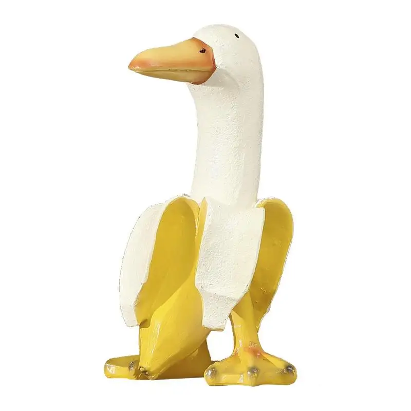 

Miniature Duck Statue banana Duck Decor Figurines Cute Bright Color Peeled Banana Duck Art Ornament Home Decor Decoration Craft