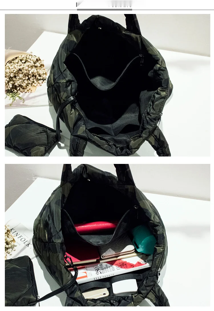 2024 New Fashion Korean Edition Space Cotton Women's Nylon Fabric Ultra Light Crossbody One Shoulder Tote Mother and_voghion.com