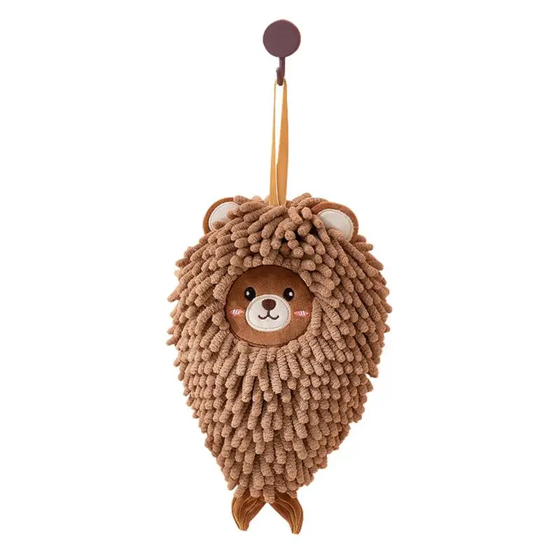 

Animal Chenille Hand Towels Microfiber Towels Kitchen Bathroom Hand Towel Ball With Hanging Loops Quick Dry Soft Absorbent