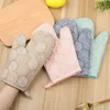 2 Pieces Thick Heat Resistant Gloves, Microwave Oven Gloves, Anti-scalding Printed Gloves Kitchen Baking Oven Gloves 2