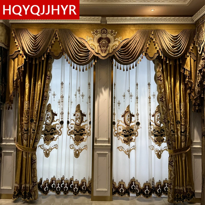 3D Golden Flowers 145 Uta Naumann Curtain Curtains Drapes