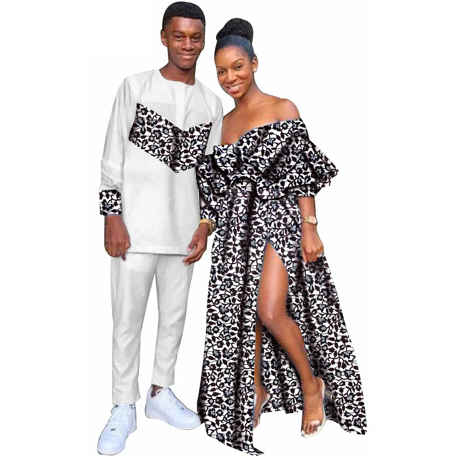 

Sale! Dashiki African Lovers Suit Party Clothing Husband and Wife Suit African Clothes for Couple Men and Women 2 Pieces Set