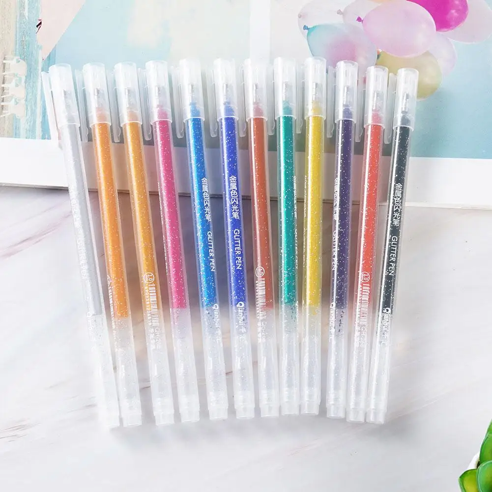 Wholesale Set Glitter Pen Metallic Color Changing Flash Marker Gel Pens  Drawing Scrapbook Album Journal DIY Kawaii Stationery School229H From  Ai827, $14.73