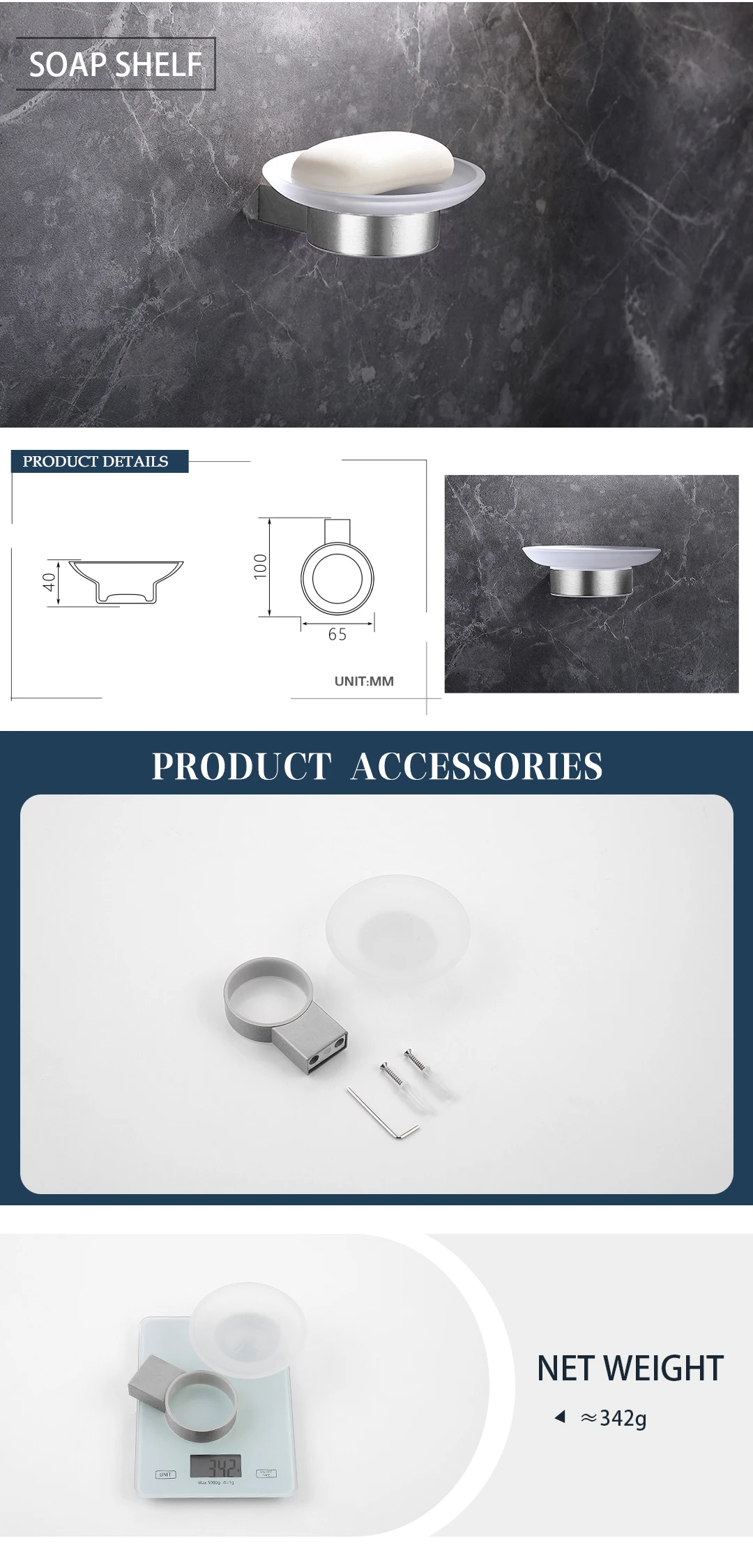 Brushed Bathroom Hardware Accessories Set  Brass Kit Towel Bar Ring Robe Hook Paper Holder Towel Ring Toilet Brush