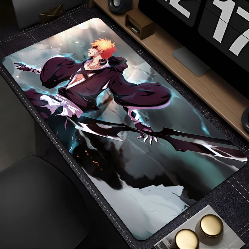 Ichigo Bleach Kurosaki Deskmat Black Rubber Keyboard Laptop Office Mousepad Gamer Gaming Large Mouse Pad 100x50 Extended Carpet mouse pad