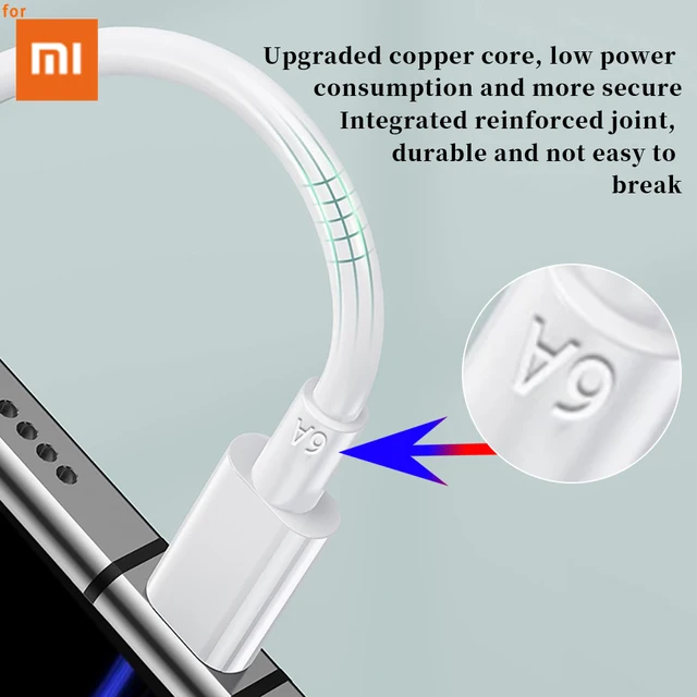 Cable USB C de 6 pies para Xiaomi 120W HyperCharge Turbo de carga rápida,  cable 6A tipo C trenzado de nailon premium USB-C a USB A cargador para  Xiaomi Pad 5 12