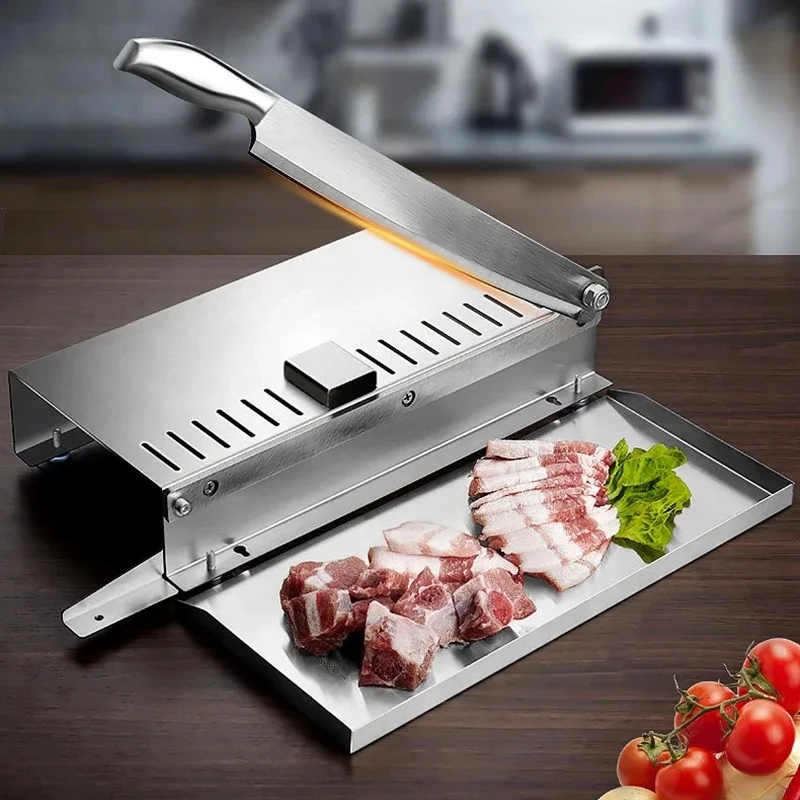 Stainless Steel Frozen Meat Slicer Bone Cutting Knife Minced Lamb Slicer Machine Multi-fuction Frozen Chicken Duck Fish Cutter food slicer