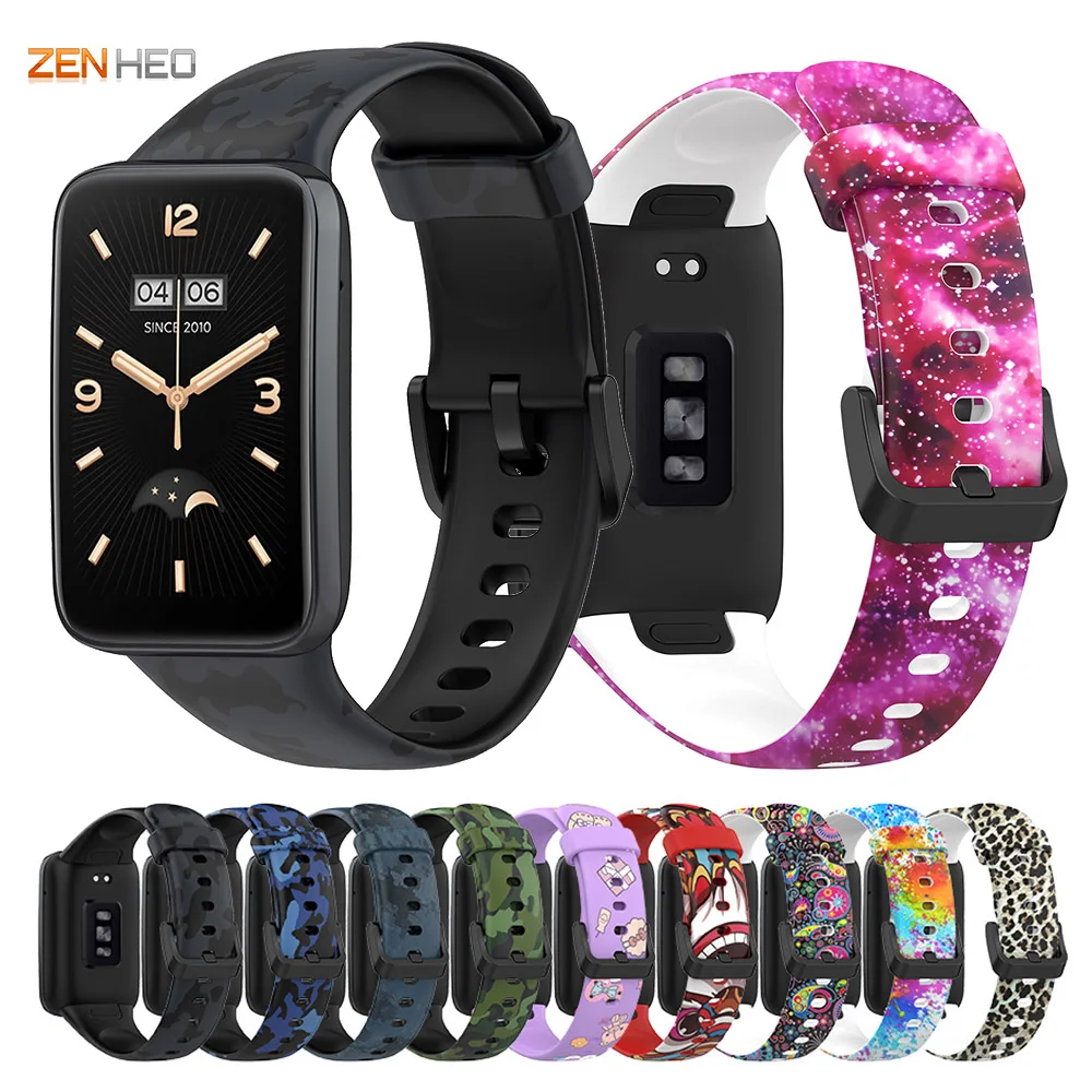 

Силиконовый ремешок с принтом для Xiaomi Mi Band 7 Pro, сменный Браслет для наручных часов Xiaomi Mi Band 7 Pro