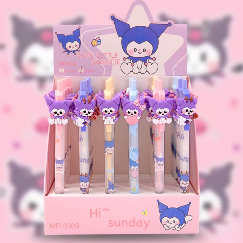 

36pcs Creative Sanrio Cartoon Boxed Koromi Pressing Mechanical Pencil Student Office Stationery High Value Fresh Pen