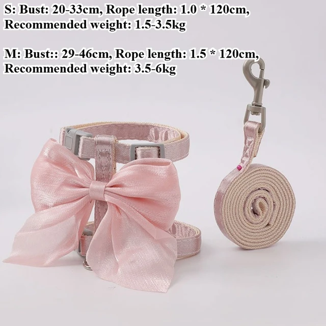 Cute Bowknot Cat Harness and Leash Adjustable Pet Harness with Traction Rope for Cat Kitten Puppy Rabbit Ferret 6