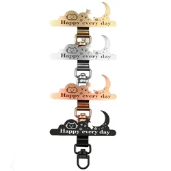 Stylish Anti - Lost Phone Lanyard with Metal Tabs and Clip - 4PCS (Mixed)