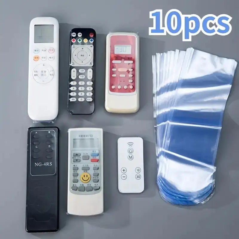 10pcs Transparent Heat Shrink Bags for TV and Remote Control-Waterproof Dustproof Plastic Film shrink film bag