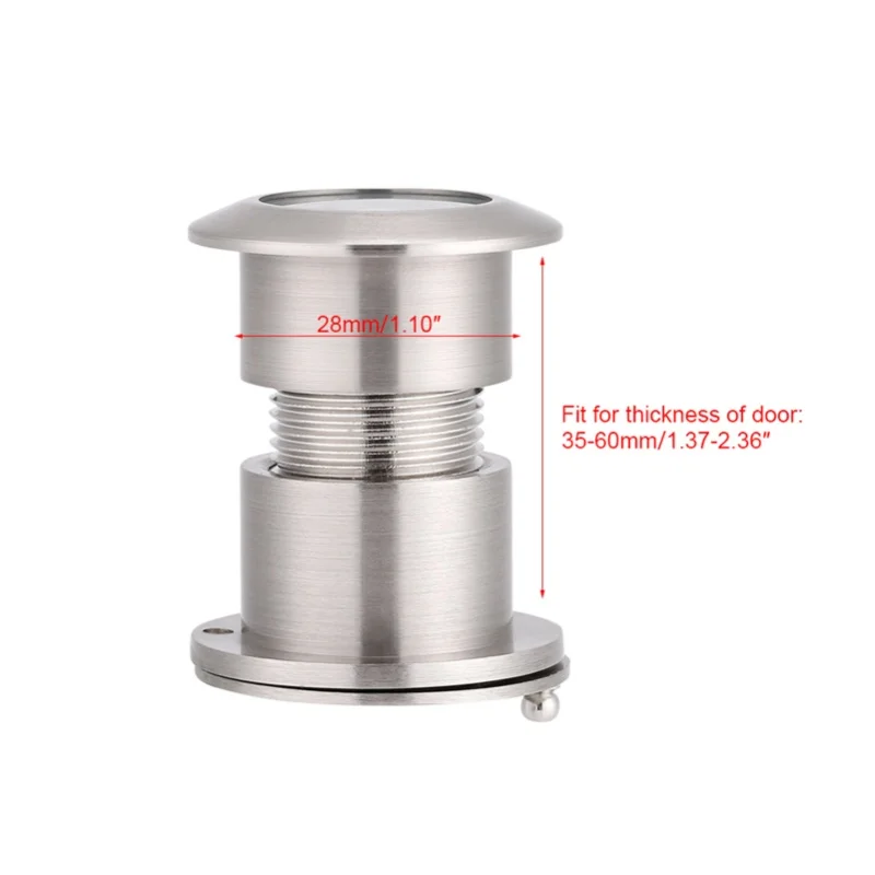 E5 28mm 광시야각 도어 뷰어 프라이버시 커버 포함 브러쉬드 크롬 구리 도난 방지 도어 캣아이 도어 미러 비저블 아이