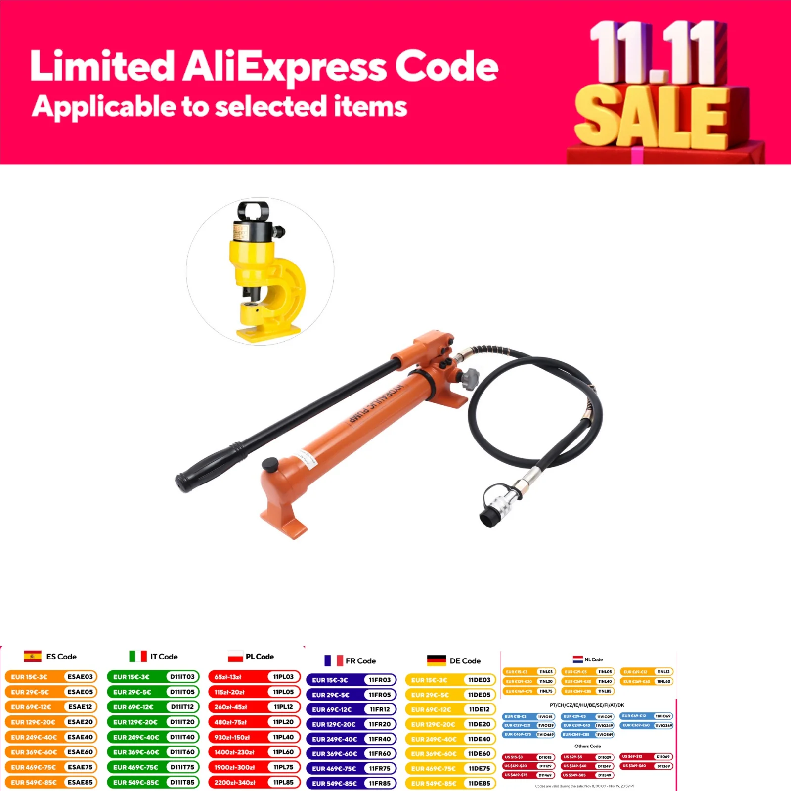 Pompe manuelle hydraulique 70Mpa 900CC, outils, électrovanne, interrupteur au pied pour Type séparé