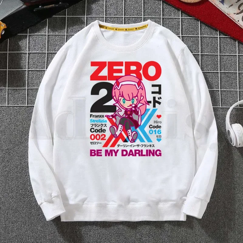 

Ladies Zero TWO Darling in The Franxx Anime 02 Hoodies Autumn Weatshirts Casual Funny Cartoon Print Long Sleeved Streetwear