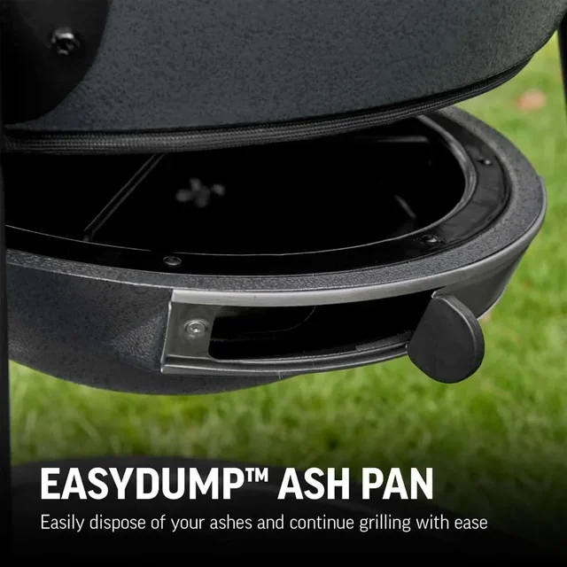 Charcoal Grill and Smoker with Cast Iron Grates, Warming Rack and Locking Lid with 445 Cooking Square Inches in Graphite 4