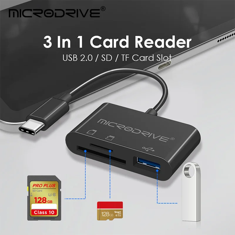 C타입 어댑터, Tf, Cf, Sd, 메모리 카드 리더, 녹음기, 컴팩트 플래시, USB C, 프로, 화웨이, 맥북, 3 인 1, 5 개