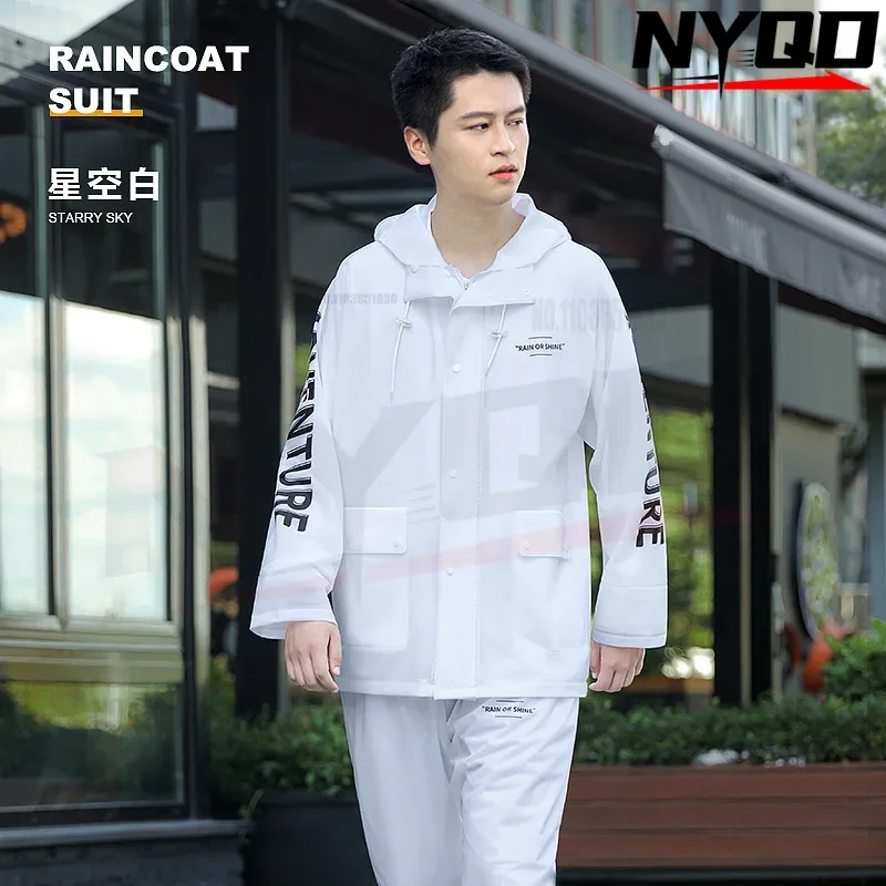 Split style raincoat rain pants set reflective takeout PVC men motorcycle raincoat motociclista accesorios rain coat men