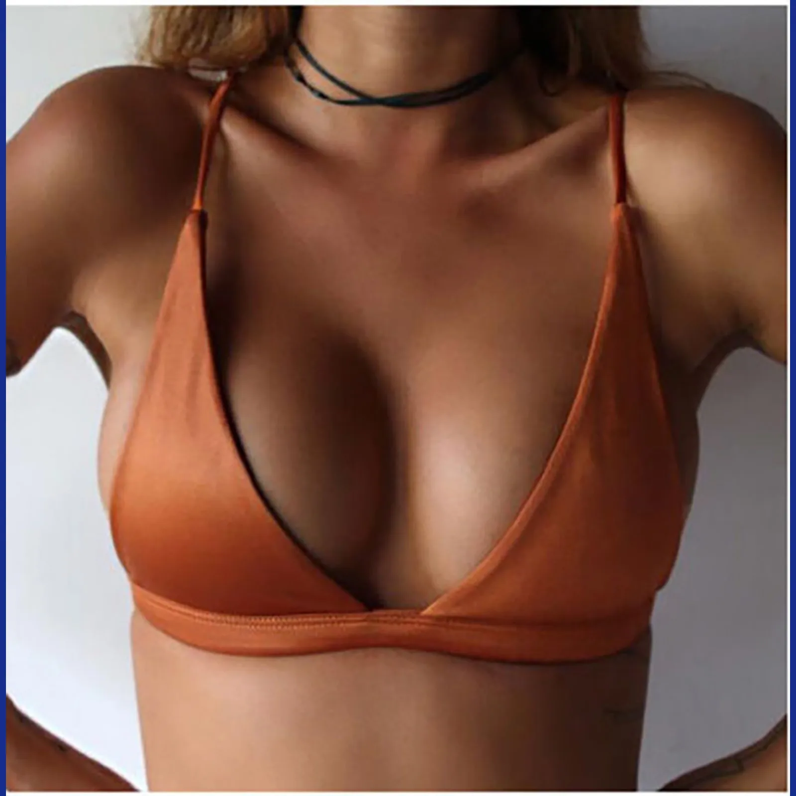 Sexy Bikini Bra Bralettw Top For Women Solid Color Bandage Swimwear Backless Sleeveless Swimming Crop Top Summer Beach Suit