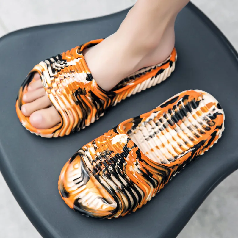 Men's Slippers Summer Wear Sports Trend Couples Home Bathroom Wear-resistant Soft Sole Slippers Women Camouflage Soft Sole Shoes