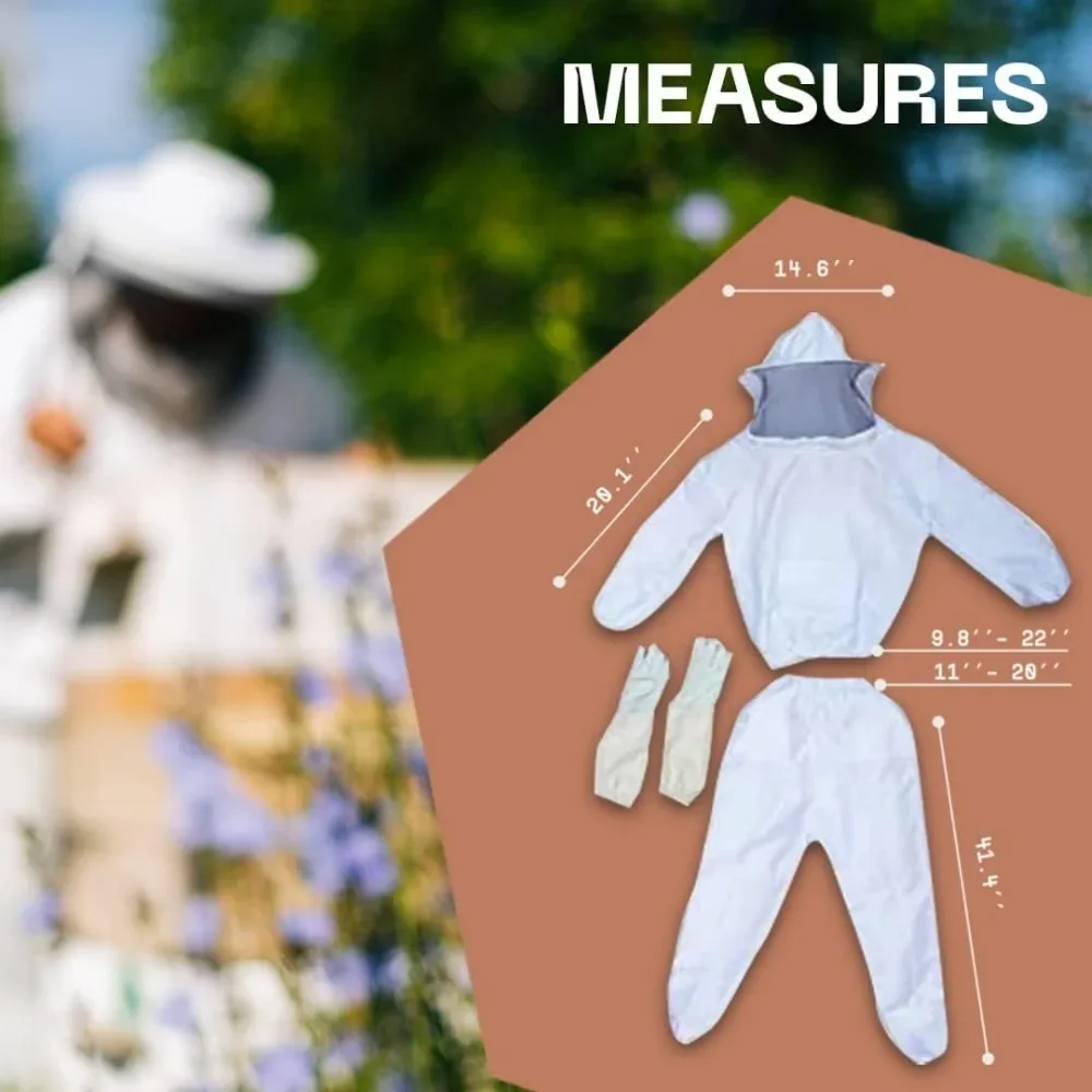Professional Bee Suit for Men and Women-Beekeeping Outfit Beekeeper Unisex Suit with Protective Bee Jacket with Hood, Pants