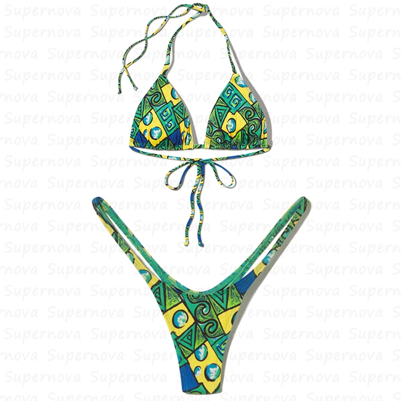 

2024 Bikini Push Up Women SwimsuitsSexy Bikini Set Brazilian Female Swimwear Block Color Biquini Bathing Suit Beachwear