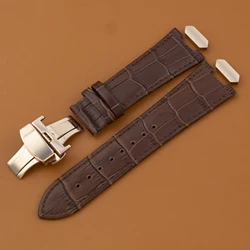 Elegant Silver and Rose Gold Leather Watch Strap (Only strap B4)