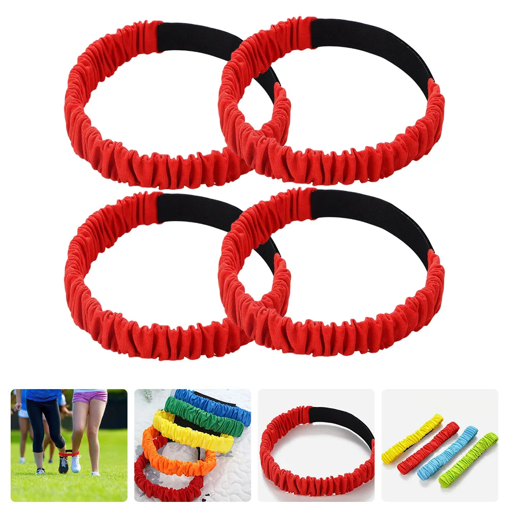 

4 Pcs Two-person Three-legged Strap Bright Color Straps Parent-child Interaction Props 3 Race Bands Game