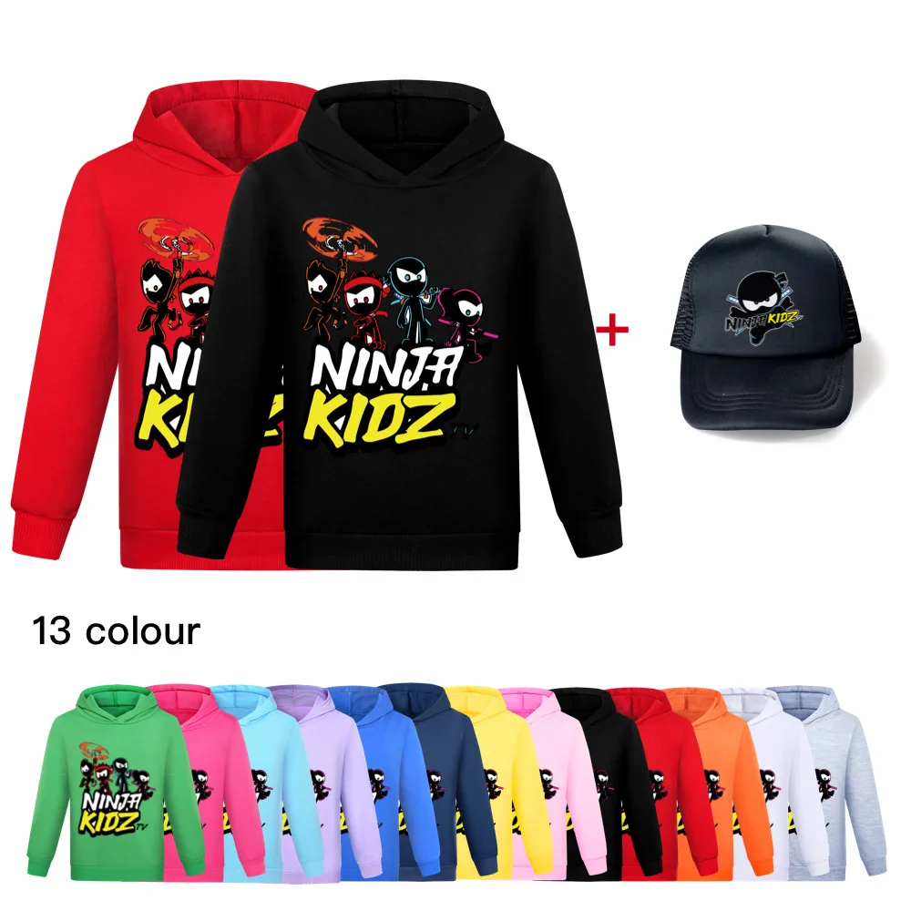 

Детский хлопковый костюм Ninja Kidz, зимняя толстовка для мальчиков, детская одежда, смешные толстовки для девочек-подростков, Детская Толстовка и шапка для мальчиков