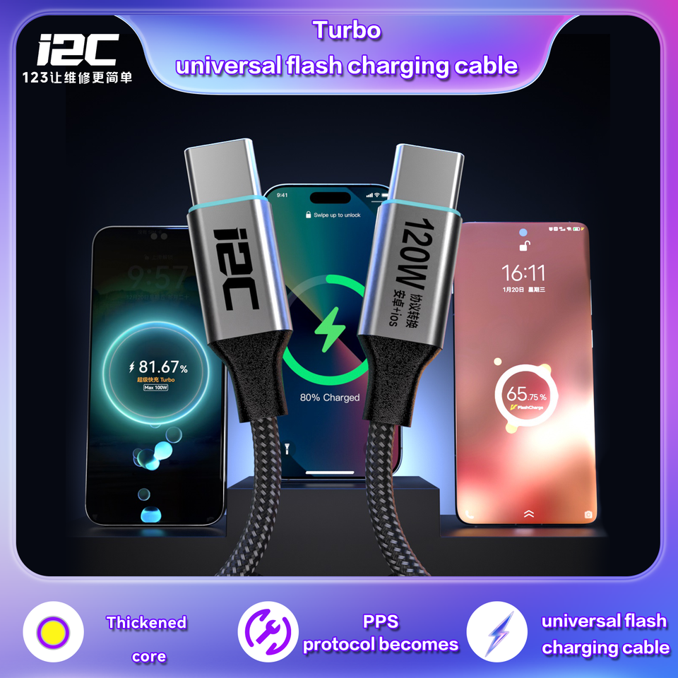 i2c Turbo TU1/TU2 universal flash charging cable Durability precision Locate the fault for Mobile Phone Quick charge Repair Tool