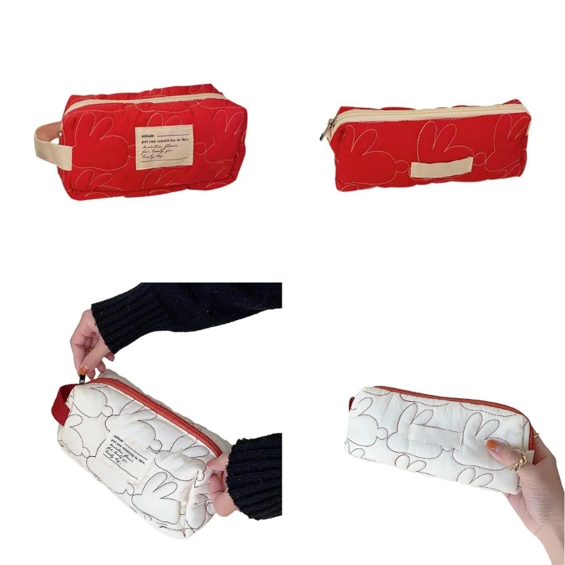 

Girls Cosmetic Bag Travel Toiletry Case Quilting Rabbit Cosmetic
