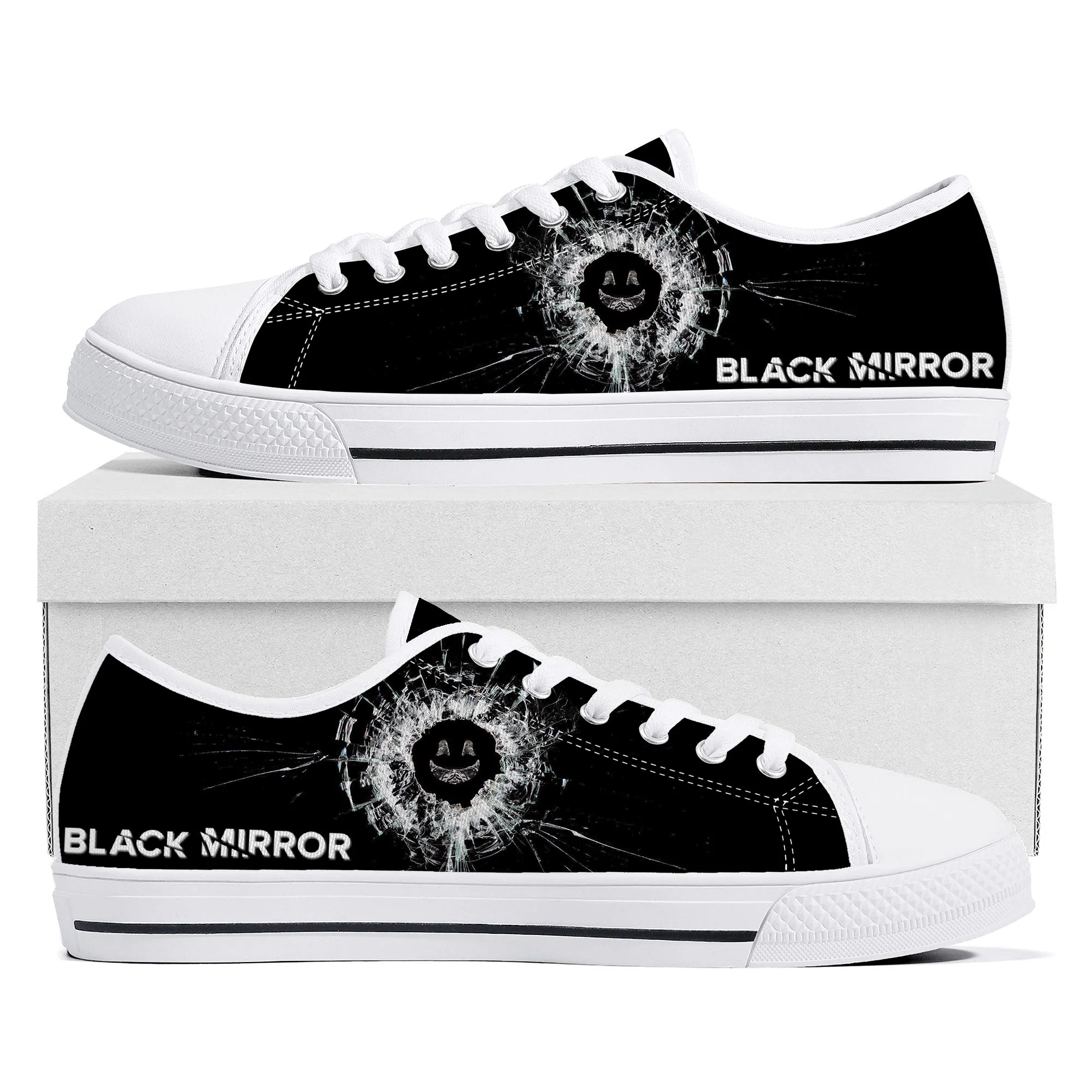 

Black Mirror Low Top Sneakers Mens Womens Teenager Canvas High Quality Sneaker Casual Custom Made Shoes Customize DIY Shoe