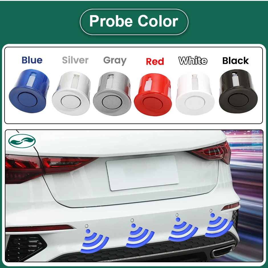 22mm 4PCS Sensors + Buzzer Car Parking Sensor Kit Reversing Radar Sound Alert Indicator Probe System DC 12V Universal parking sensor kit led parking sensor kit parking sensor car led parking sensor