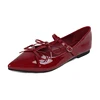 Fashion T-Strap Ladies Mary Janes Flats Shoes Pointed Toe Female Butterfly-Knot Footwear Shallow Flats Shoes For Women 1