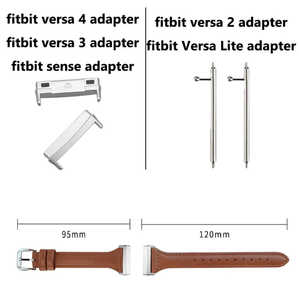 Elegant Leather Smart Watch Strap for Women - Premium Replacement Band for Fitbit Versa/Sense Series