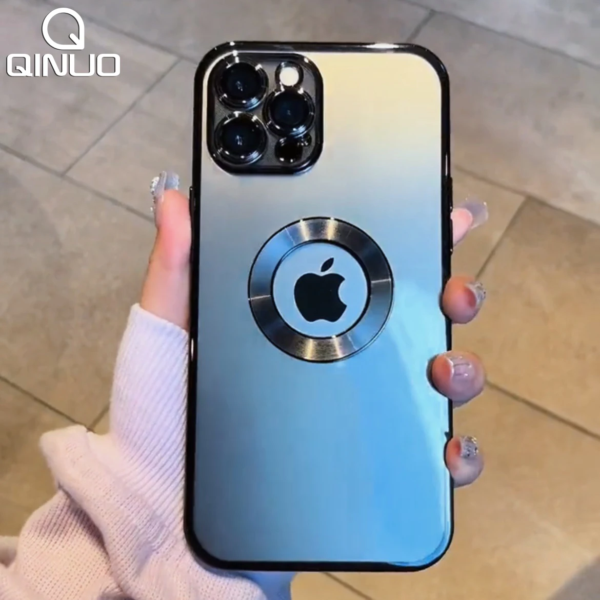 Luxury plating charm logo hole hollow case for iphone 13 11 12 pro xr x