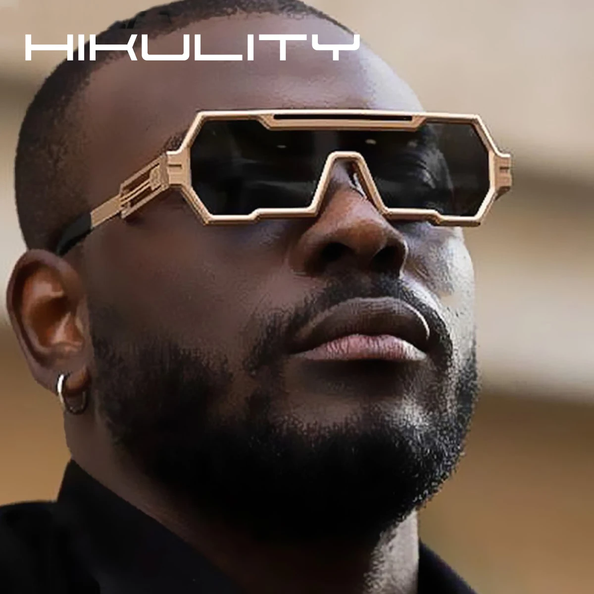 

Vintage One Piece Steampunk Sunglasses For Men's Fashion Allopy Oversized Irregular Shield Sun Glasses Women Sexy Driving Shades