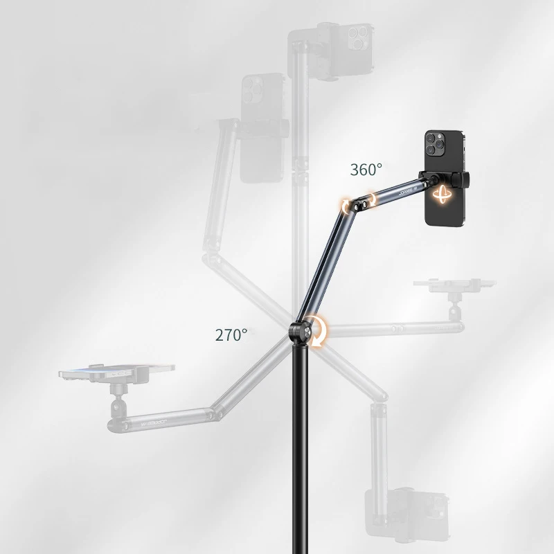 Tablet Stand Phone Holder Floor Lazy Support Stand Desktop Live Broadcast Aluminum Alloy Retractable iPad Clip