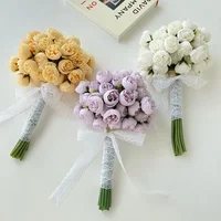 27 Heads Artificial Silk Peony Bouquet Luxury Home Decoration Table Flower Photography Props Fake Flower Wedding Bride Flower 4