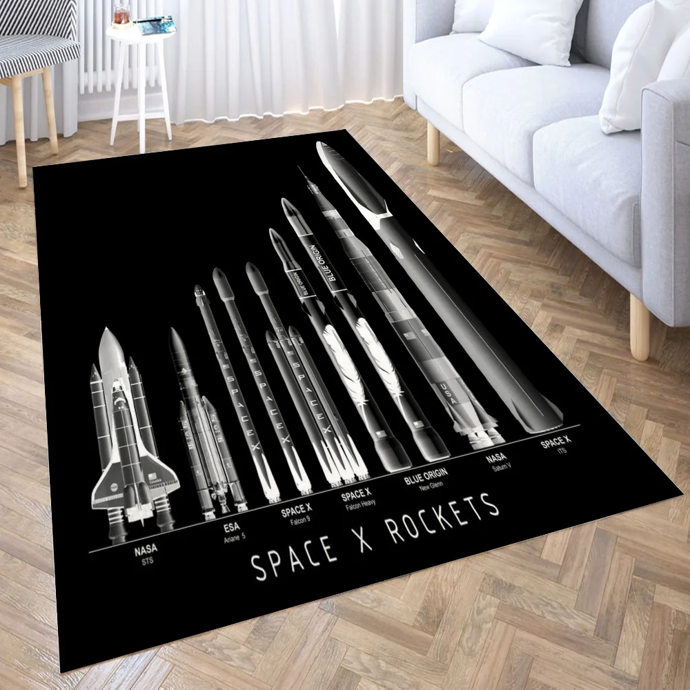 Космический ковер с ракетами для гостиной коврик ванной комнатный дверной
